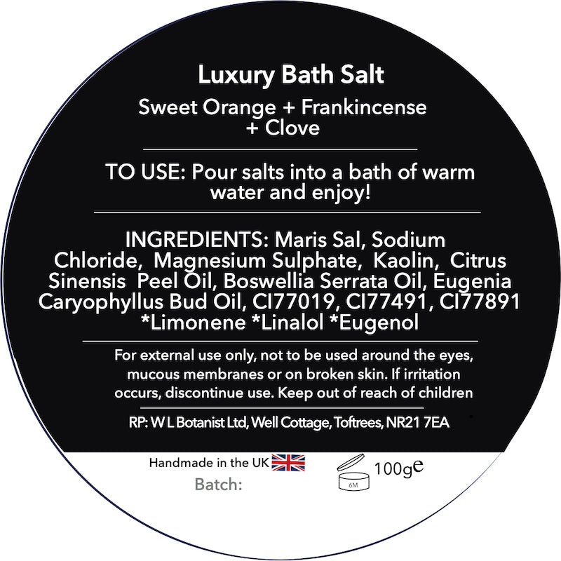Gold and Frankincense Luxury Bath Salts