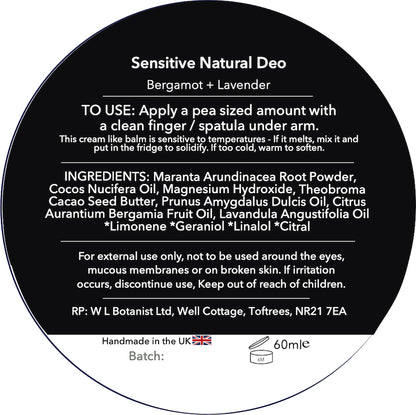Sensitive Natural Deodorant